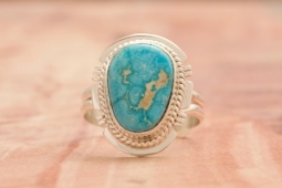 Genuine Kingman Turquoise Sterling Silver Ring